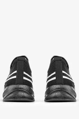 Czarne buty sportowe męskie sznurowane casu 22-4-21-b