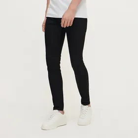 Czarne jeansy super skinny fit z elastycznej tkaniny - Czarny