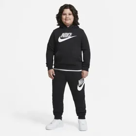 Bluza z kapturem dla dużych dzieci (chłopców) Nike Sportswear Club Fleece (o wydłużonym rozmiarze) - Czerń