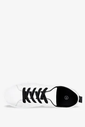Białe trampki damskie buty sportowe sznurowane casu 6398