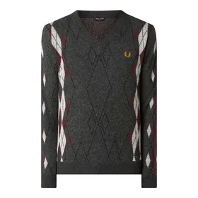 Fred Perry Sweter ze wzorem w romby