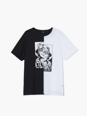 Czarno-biały T-shirt
