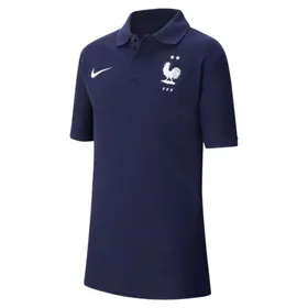 Koszulka piłkarska polo dla dużych dzieci FFF - Niebieski