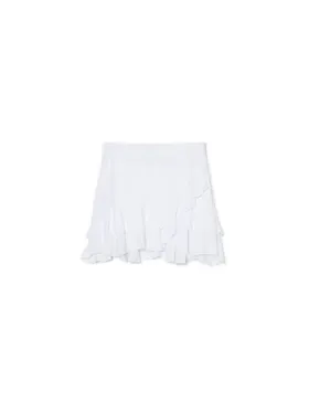Biała spódniczka mini z falbankami