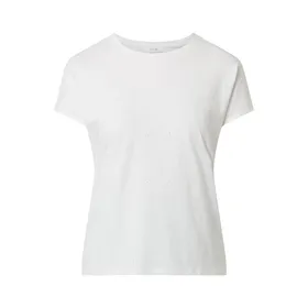 Opus T-shirt z kwiatowymi haftami model ‘Slume’