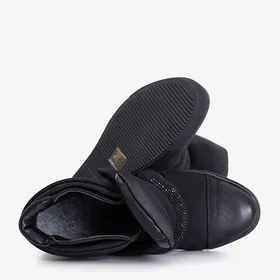 Czarne damskie sneakersy na krytym koturnie Agundia - Obuwie