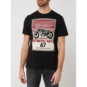 Barbour International™ T-shirt o kroju tailored fit z nadrukiem z motocyklem