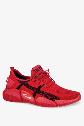 Czerwone buty sportowe sznurowane casu 25-3-22-r