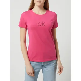 CK Calvin Klein T-shirt z logo i błyszczącym efektem