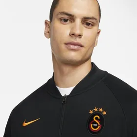 Męska dresowa bluza piłkarska z zamkiem na całej długości Galatasaray - Czerń