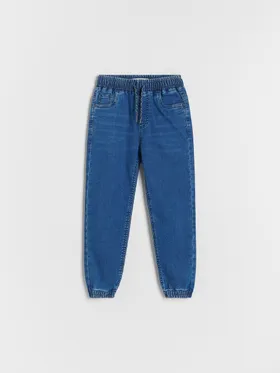 Elastyczne jeansy jogger - Niebieski