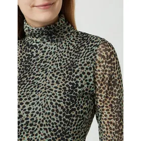 CATWALK JUNKIE Bluzka z długim rękawem i wywijanym kołnierzem model ‘Jungle Leopard’