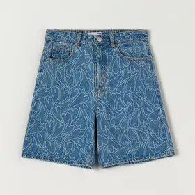Szorty  jeansowe bermudy - Niebieski