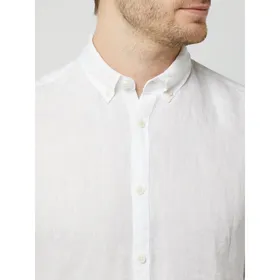 Esprit Koszula lniana o kroju regular fit z kołnierzykiem typu button down