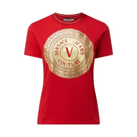 Versace Jeans Couture T-shirt ze złotym nadrukiem
