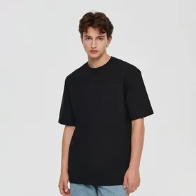 Koszulka z okrągłym dekoltem czarna - Czarny