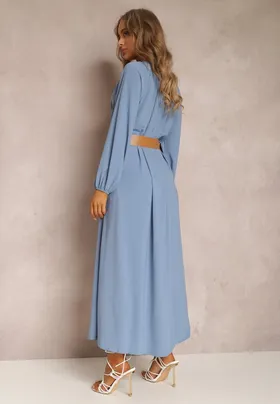 Niebieska Sukienka Palane