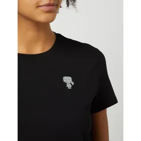 Karl Lagerfeld T-shirt z logo z efektem metalicznym