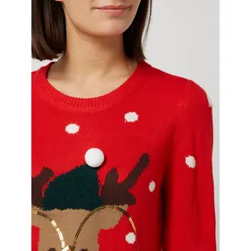 Vero Moda Sweter ze wzorem bożonarodzeniowym model ‘Tinsel’