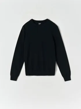 Sweter o regularnym kroju uszyty w 100% z bawełny. - granatowy