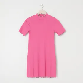 Sukienka mini ze stójką - Różowy