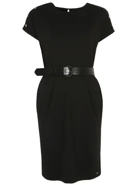 Czarna sukienka z krótkim rękawkiem