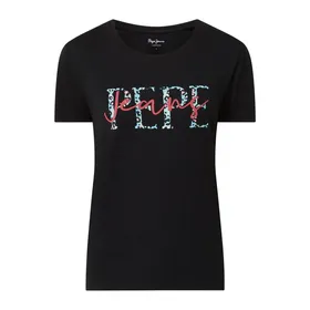 Pepe Jeans T-shirt z nadrukiem z logo model ‘Elena’