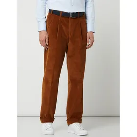 Hiltl Spodnie z zakładkami w pasie ze sztruksu model ‘Morello’