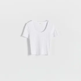 T-shirt slim fit - Biały