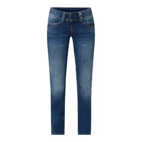 Pepe Jeans Jeansy z niskim stanem o kroju straight fit z dodatkiem streczu model ‘Venus’