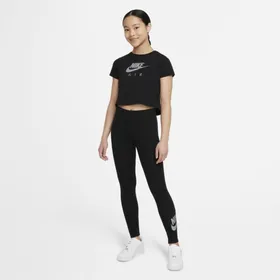 Krótki T-shirt dla dużych dzieci (dziewcząt) Nike Sportswear - Czerń