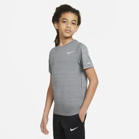Koszulka treningowa dla dużych dzieci (chłopców) Nike Dri-FIT Miler - Szary