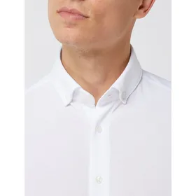 OLYMP Koszula biznesowa o kroju regular fit z piki z krótkim rękawem