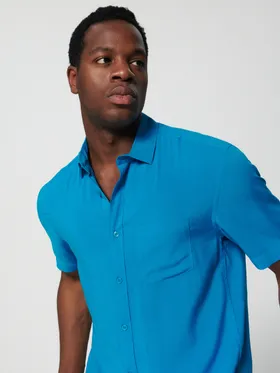 Koszula z krótkimi rękawami - Niebieski
