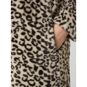 Christian Berg Woman Selection Krótki płaszcz ze sztucznego futra ze wzorem w panterkę