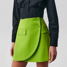Spódnica mini asymetryczna - Zielony
