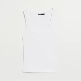 Koszulka bez rękawów Basic biała - Biały