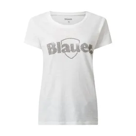Blauer Usa T-shirt z kamieniami stras