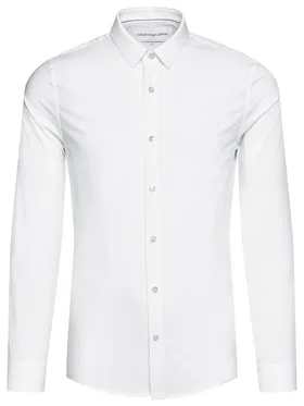 Calvin Klein Jeans Koszula Stretch Shirt J30J316085 Biały Slim Fit