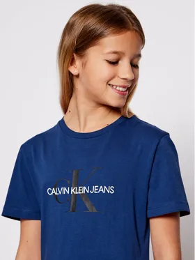 Calvin Klein Jeans T-Shirt Monogram Logo IU0IU00068 Granatowy Regular Fit
