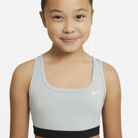 Stanik sportowy dla dużych dzieci (dziewcząt) Nike Swoosh - Szary
