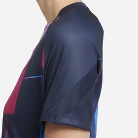 Damska przedmeczowa koszulka piłkarska z krótkim rękawem FC Barcelona - Niebieski