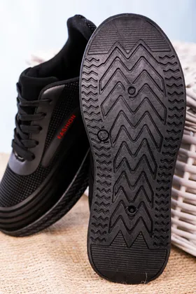 Czarne buty sportowe sznurowane Casu 20Y03/R