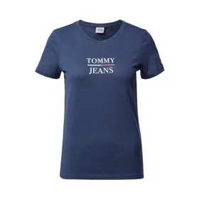 Tommy Jeans T-shirt z o kroju skinny fit z nadrukiem z logo