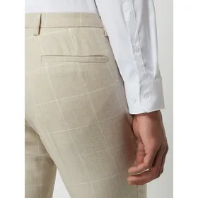 CG - Club of Gents Spodnie do garnituru o kroju slim fit z mieszanki lnu model ‘Paco’