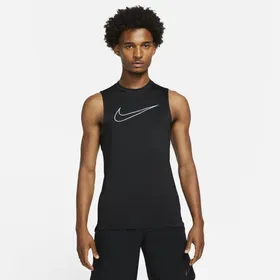 Męska koszulka bez rękawów o przylegającym kroju Nike Pro Dri-FIT - Czerń