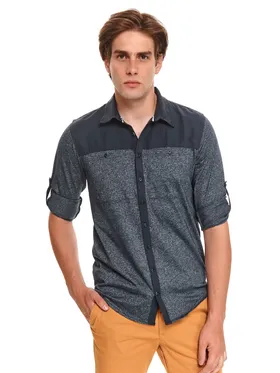 Koszula męska z łączonych tkanin