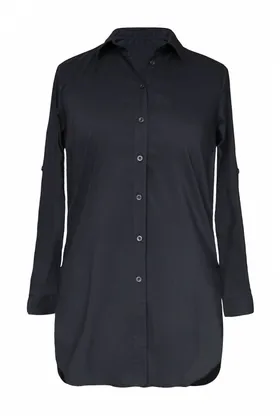 Długa czarna koszula-tunika SHEILA
