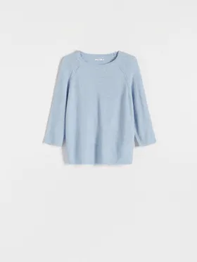 Dzianinowy sweter - Niebieski