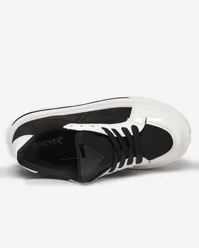 Damskie sportowe sneakersy w kolorze biało- czarnym Smaqo- Obuwie - Biały || Czarny